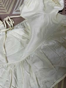 Cream Ruffle Detail Top