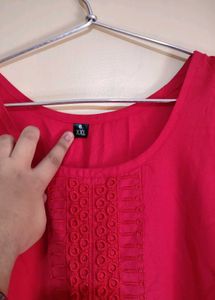 Pink Embroidered Kurti