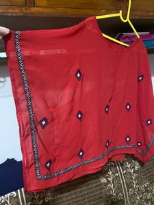 Red Embellished Top