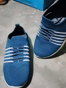 Comfortable Blue Slip-On Sneakers