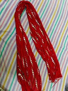 Red Sequence Dupatta/Hizab