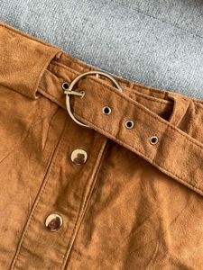 Belted A-Line Mini Skirt