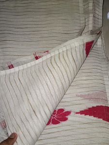 Red Phool Saree Cotton
