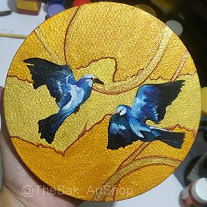 Blue Bird Acrylic Painting