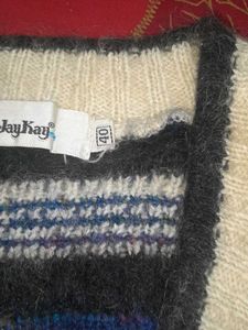 Vintage Striped V-Neck Sweater