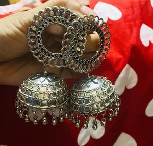 Silver Jhumka Earrings