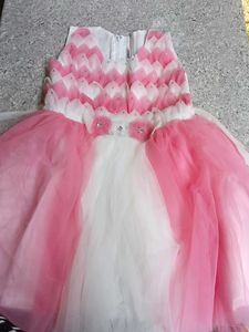Pink & White Flower Girl Dress