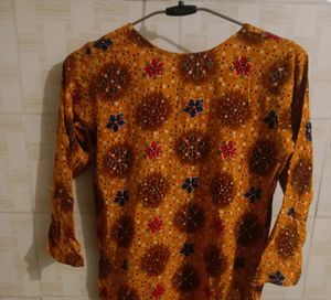Ethinic Kurti With Flared Skirt