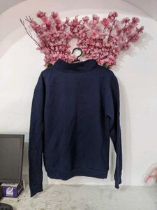 Navy Blue Zipper Sweatshirt