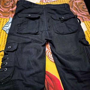 Jet Black Cargo Pant For Women And Men