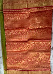 Elegant Green &amp; Red Saree