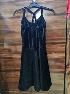 Elegant Black Velvet Mini Dress