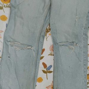 Light Wash Ripped Denim Jeans