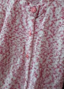 Floral Button-Up Cardigan in pink color