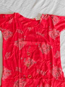 Coral Floral Print Top