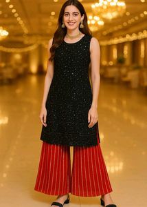 New With Tag Sequins Full Sitara Work Kurti Pant