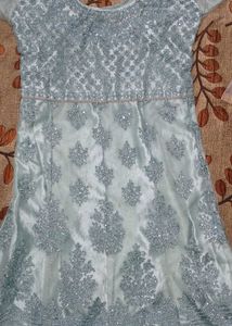 Elegant Aqua Embellished Gown
