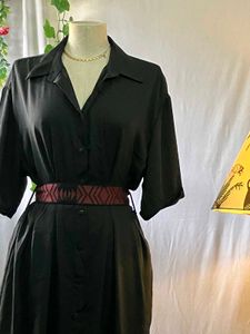 rareism black shirt dress with belt