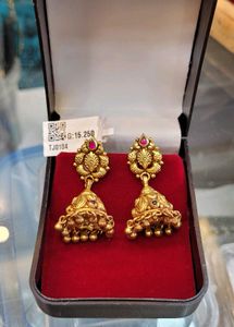 Antique Gold Plated Silver Jhumka Earrings