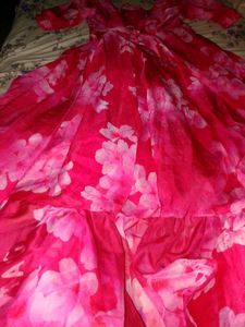Floral Pink Gown Dress
