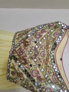 Yellow-pink Lehenga Choli Set with Dupatt