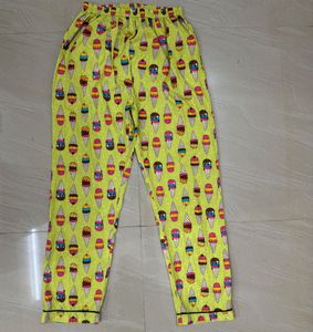 Yellow Pajama Set with Graphic Print