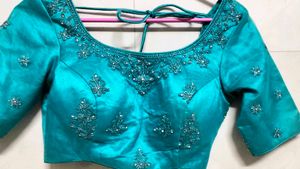 Teal Embellished Indian Blouse at 99
