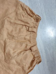 Khaki Casual Cotton Shorts With Belt