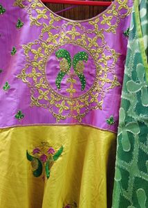 Ethnic gown With Zari Dupatta
