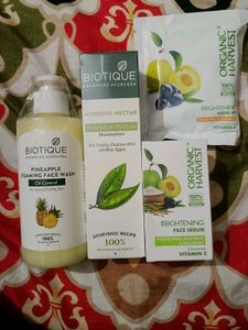 Pack Of 4, Face Wash, Serum, Moisturizer,