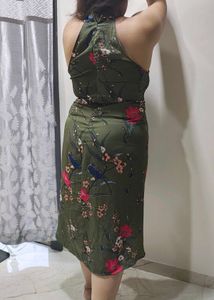 Olive Floral Dress