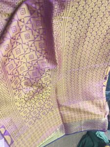 Purple &amp; Gold Woven Saree