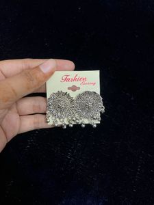 4 Pairs Of Silver Oxidised Earrings