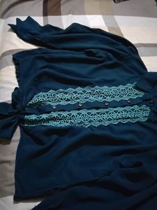 Navy Blue Fashionable Top With Embroidery