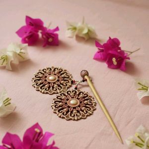 Vintage Floral Hair Sticks  (PACK OF 2)