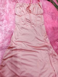 Pink Corset Style Midi Dress