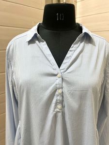 H&amp;M Striped Blue Shirt  Top