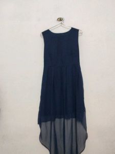 navy blue up and down dress