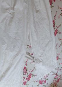 White Chikankari Wide Leg Plazzo