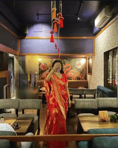 Elegant Red Saree  Whole Stitched