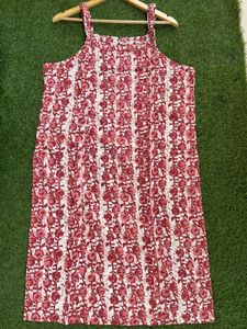 Floral Print Sleeveless Kurta