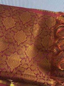 Red &amp; Gold Banarasi ponadai shawl