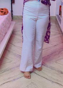 Flared White Pants