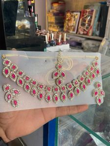 Pink Stone Jewelry Set