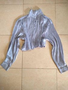 Shiney Matelic Classy Shirt Top🪞🦪💿💍💎