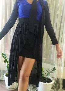 Chic Black Dress with Overlay