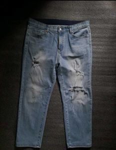 Ripped Light Wash Denim Jeans