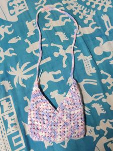 crochet hand bag