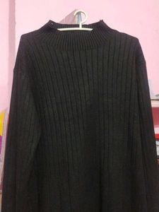 Black Ribbed Knit Dress for winters