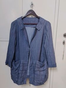 Blue Ruffle Detail Jacket